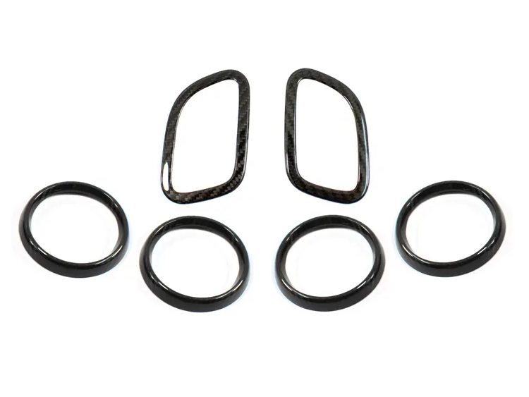 Mercedes Benz SLK Interior Air Vent Circle Cover Kit  - Carbon Fiber - R172